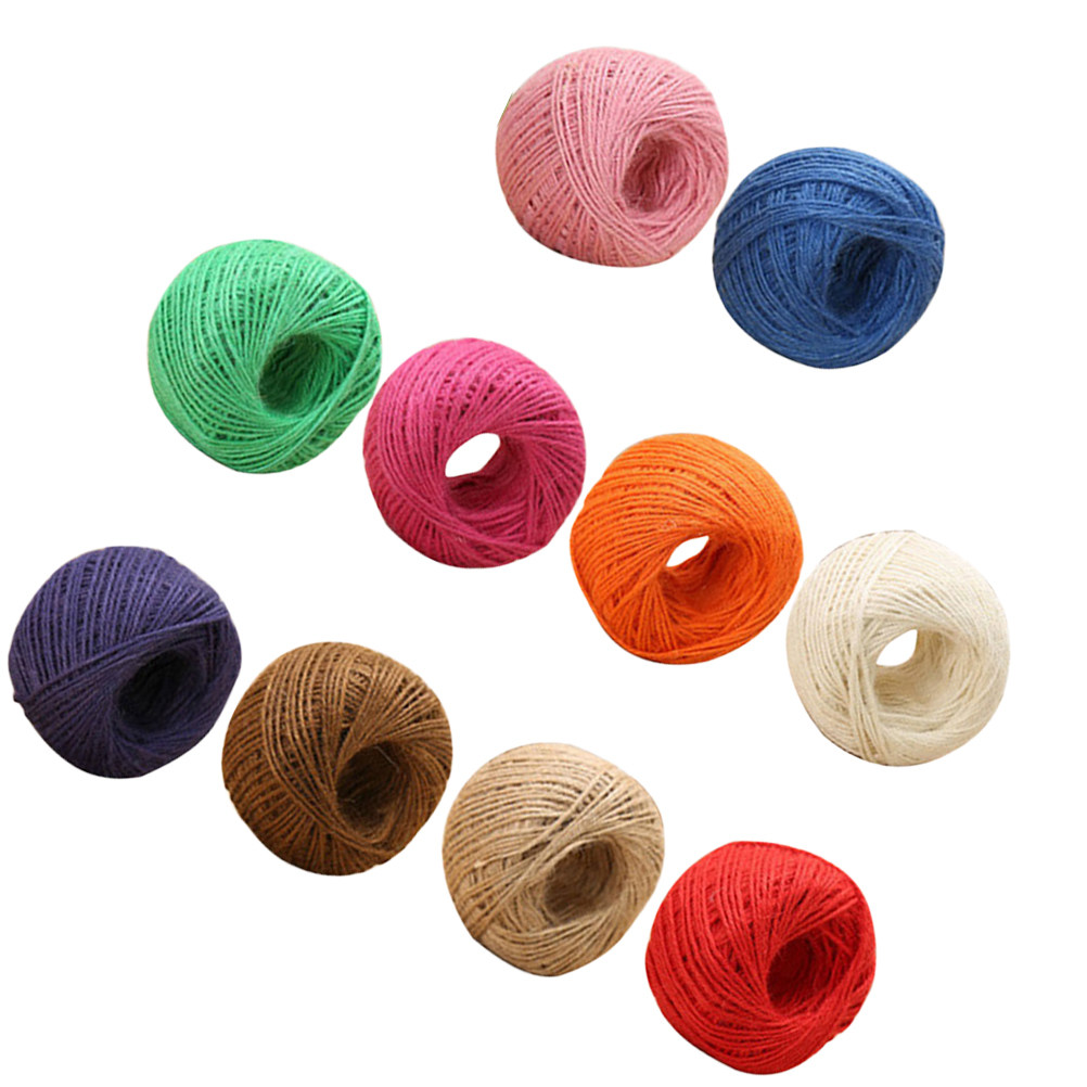 10Pcs 25M 2Mm Colorful Jute Ro - Twine Jute Natural recension och pris