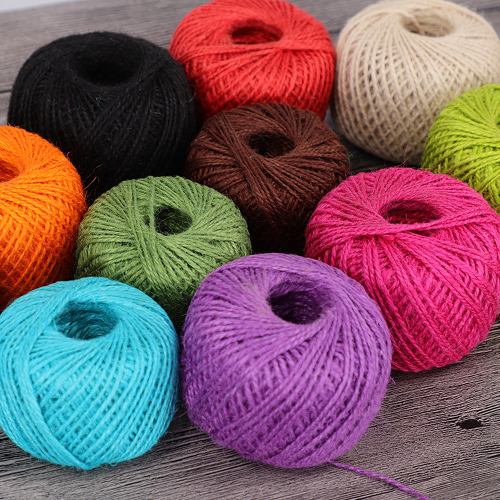 10Pcs 25M 2Mm Colorful Jute Ro - Twine Jute Natural recension och pris