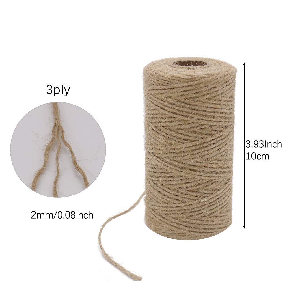 2Pcs X 333 Feet 2Mm 3Ply Jute  - Twine Jute Natural recension och pris