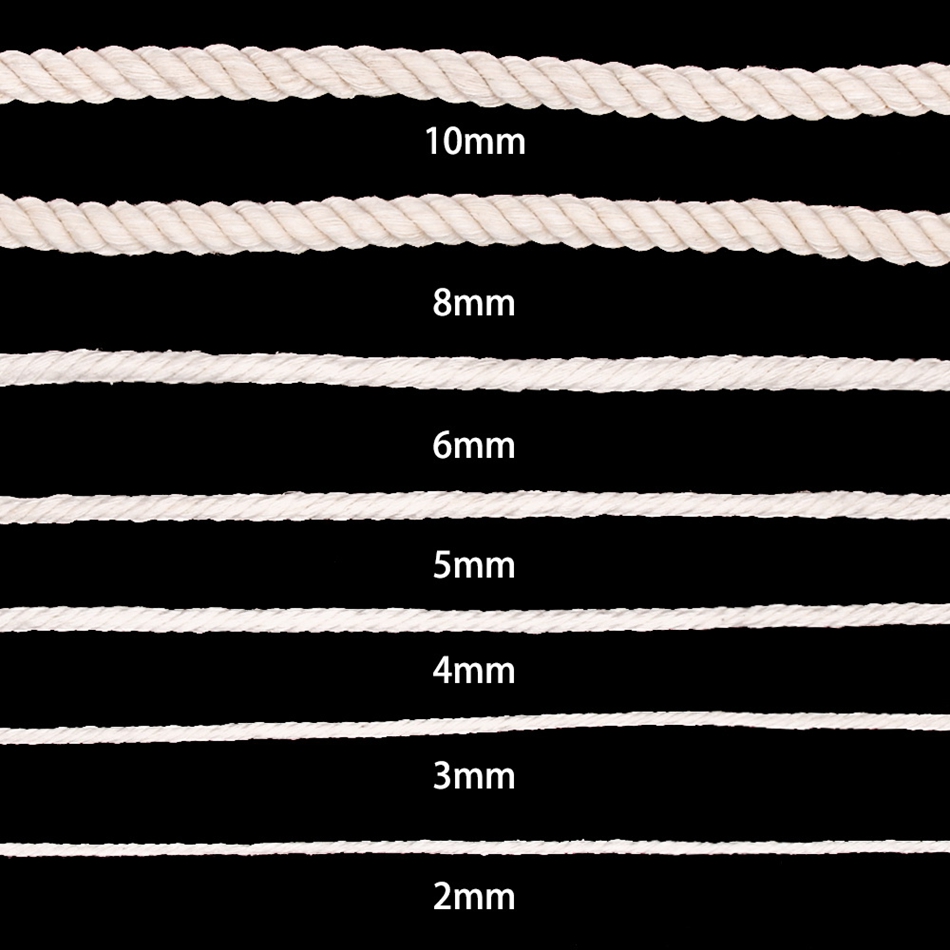 1mm-10mm 100% Cotton Macrame C - Twine Jute Natural recension och pris